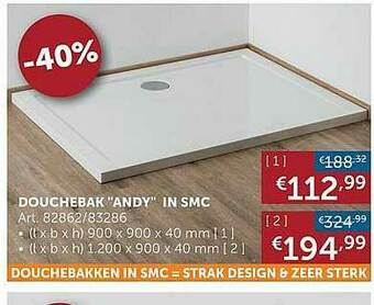 Zelfbouwmarkt Douchebak Andy In Smc aanbieding