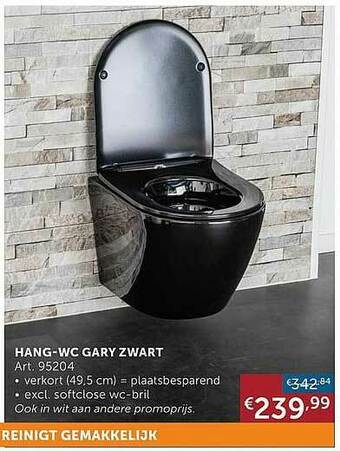 Zelfbouwmarkt Hang Wc Gary Zwart aanbieding