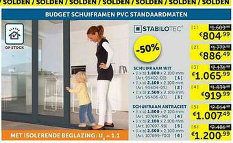 Zelfbouwmarkt Budget Schuiframen Pvc Standaardmaten aanbieding