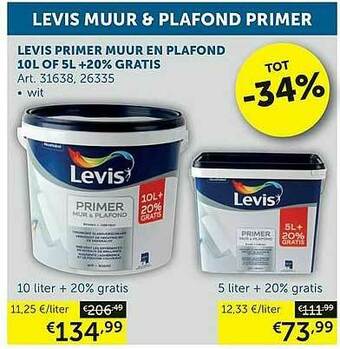 Zelfbouwmarkt Levis Muur & Plafond Primer aanbieding