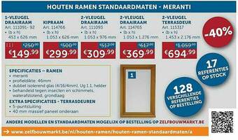 Zelfbouwmarkt Houten Ramen Standaardmaten Meranti aanbieding