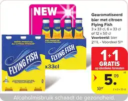 Carrefour Gearomatiseerd Bier met Citroen Flying Fish aanbieding