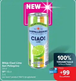Carrefour Blikje Ciao! Lime San Pellegrino aanbieding