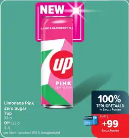 Carrefour Limonade Pink Zero Sugar 7up aanbieding