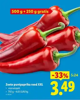 Lidl Zoete Puntpaprika Rood XXL aanbieding