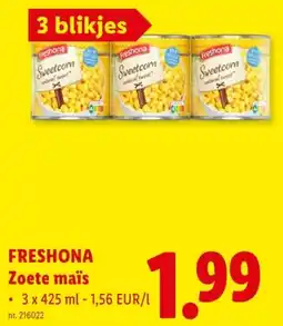 Lidl Freshona Zoete Maïs aanbieding