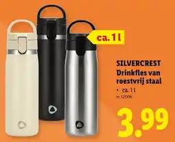 Lidl Silvercrest Drinkfles van roestvrij staal aanbieding