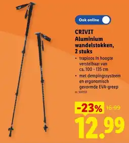 Lidl Crivit Aluminium wandelstokken aanbieding