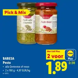 Lidl Baresa Pesto aanbieding