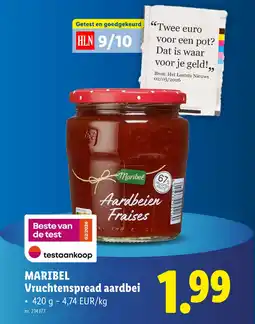 Lidl Maribel Vruchtenspread aardbei aanbieding