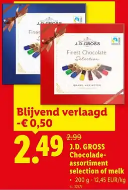 Lidl J.D. Gross Chocolade assortiment selection of melk aanbieding
