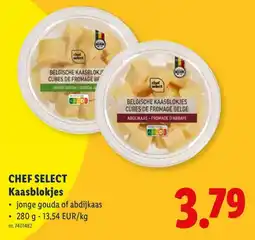 Lidl Chef Select kaasblokjes aanbieding