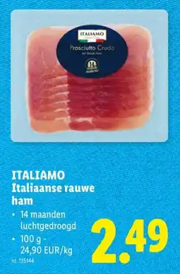 Lidl Italiamo Italiaanse rauwe ham aanbieding