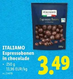 Lidl Italiamo Espressobonen in chocolade aanbieding