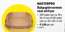 Lidl Masterpro bakpapiervormen voor airfryer aanbieding
