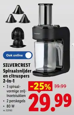 Lidl Silvercrest spiraalsnijder en citruspers 2-in-1 aanbieding