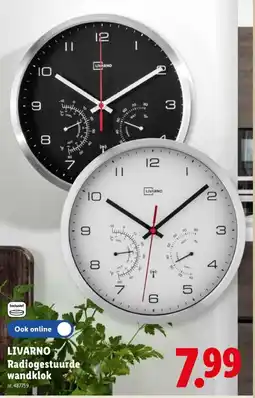 Lidl Livarno Radiogestuurde wandklok aanbieding