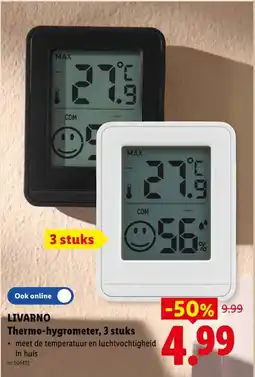 Lidl Livarno Thermo hygrometer, aanbieding