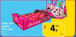 Carrefour Kistje met appels Pink Lady aanbieding