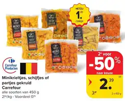 Carrefour Market Minikrieltjes, schijfjes of partjes gekruid Carrefour aanbieding