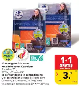 Carrefour Market Noorse gerookte zalm Kwaliteitsketen Carrefour aanbieding