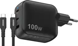 Coolblue Sitecom 100W GaN Power Delivery Chargeurl + Sitecom Câble USB-C vers USB-C 2 m aanbieding