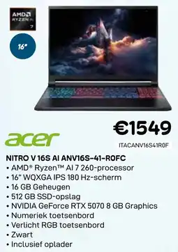 CompuDeals Acer Nitro V 16S AI ANV16S-41-ROFC aanbieding