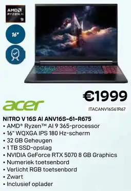 CompuDeals Acer Nitro V 16S AI ANV16S-61-R675 aanbieding