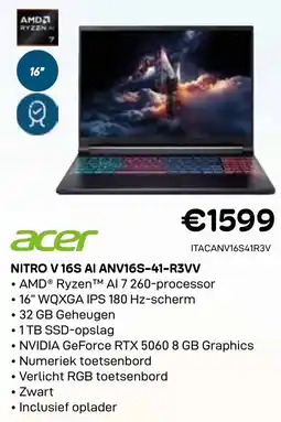 CompuDeals Acer Nitro V 16S AI ANV16S-41-R3VV aanbieding