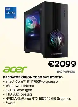 CompuDeals Acer Predator Orion 3000 665 175071G aanbieding