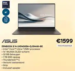 CompuDeals Asus Zenbook S 14 UX5406SA-QJ544W-BE aanbieding