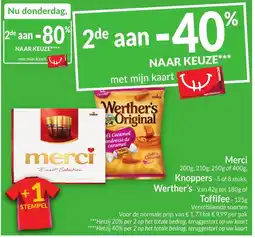 Intermarché Merci, Knoppers , Werther's of Toffifee aanbieding