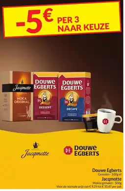 Intermarché Douwe Egberts gemalen of Jacqmotte Mokka gemalen aanbieding