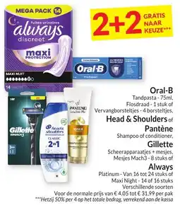 Intermarché Oral-B , Heads & Shoulders of Pantene , Gillette of Always aanbieding
