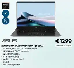 CompuDeals Asus Zenbook 14 Oled UM3406GA-QD031W aanbieding