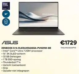 CompuDeals Asus Zenbook s 14 OLEDUX5406SA-PV029W-BE aanbieding