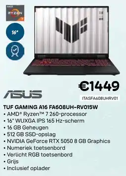 CompuDeals Asus Tuf Gaming A16 FA608UH-RV015W aanbieding