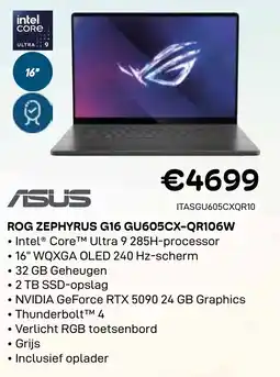 CompuDeals Asus Rog Zephyrus G16 GU605CX-QR106W aanbieding