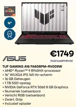 CompuDeals Asus Tuf Gaming A16 FA608PM-RV009W aanbieding