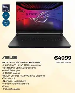 CompuDeals Asus Rog Strix Scar 18 G835LX-SA008W aanbieding
