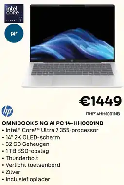 CompuDeals HP Omnibook 5 NG AI PC 14-HHO001NB aanbieding