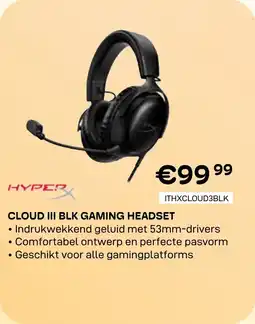 CompuDeals Hyper Cloud III BLK Gaming Headset aanbieding