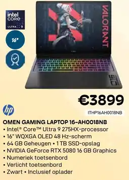 CompuDeals HP Omen Gaming Laptop 16-AH0018NB aanbieding