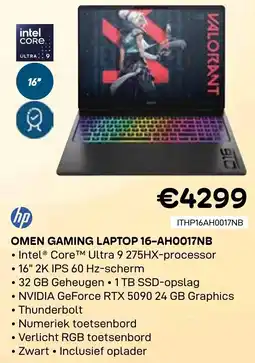 CompuDeals HP Omen Gaming Laptop 16-AH0017NB aanbieding