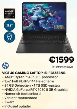 CompuDeals HP Victus Gaming Laptop 15-FB3354NB aanbieding