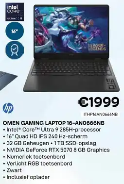 CompuDeals HP Omen Gaming Laptop 16-AN0666NB aanbieding