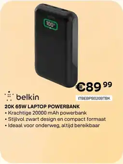CompuDeals Belkin 20K 65W Laptop Powerbank aanbieding
