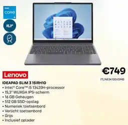 CompuDeals Lenovo Ideapad Slim 3 15IRH10 aanbieding