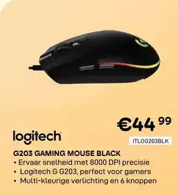 CompuDeals Logitech G203 Gaming Mouse Black aanbieding