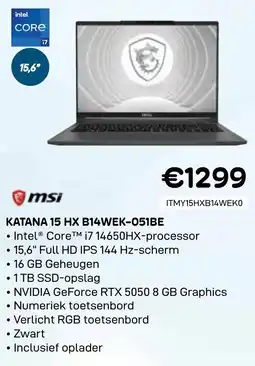 CompuDeals MSI Katana 15 HX B14WEK-051BE aanbieding